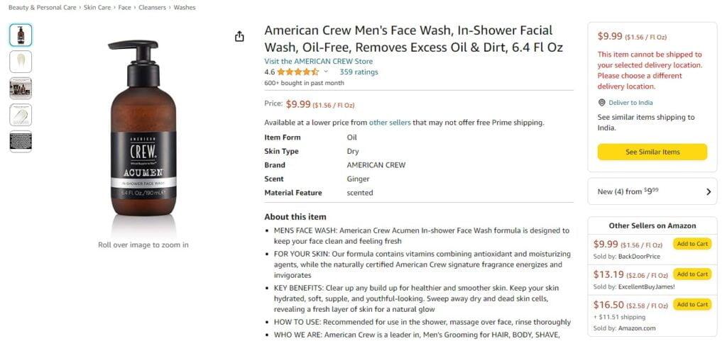 American Crew Acumen Men’s Face Wash