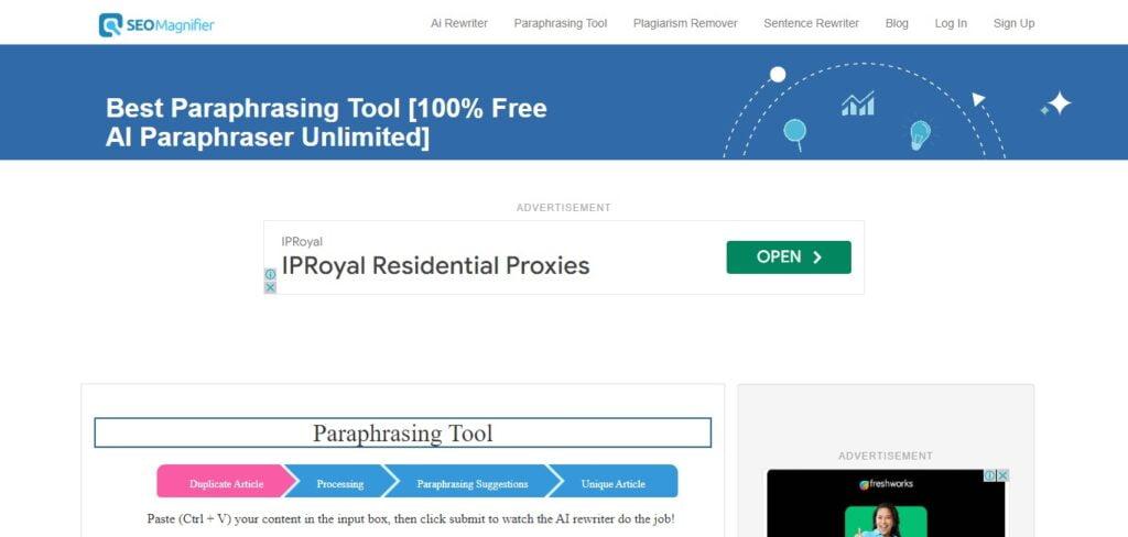 SEO Magnifier Paraphrasing Tool