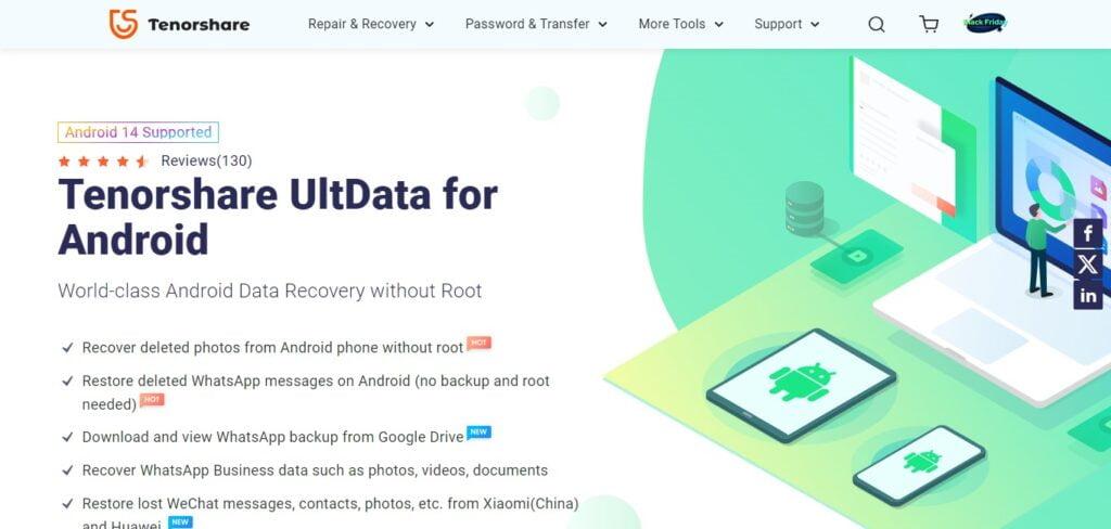 Tenorshare Android data recovery