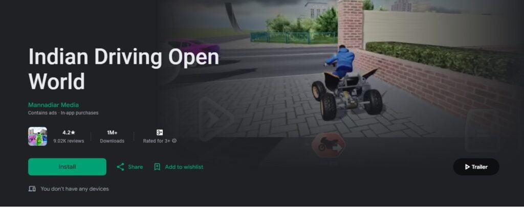 Indian Driving Open World