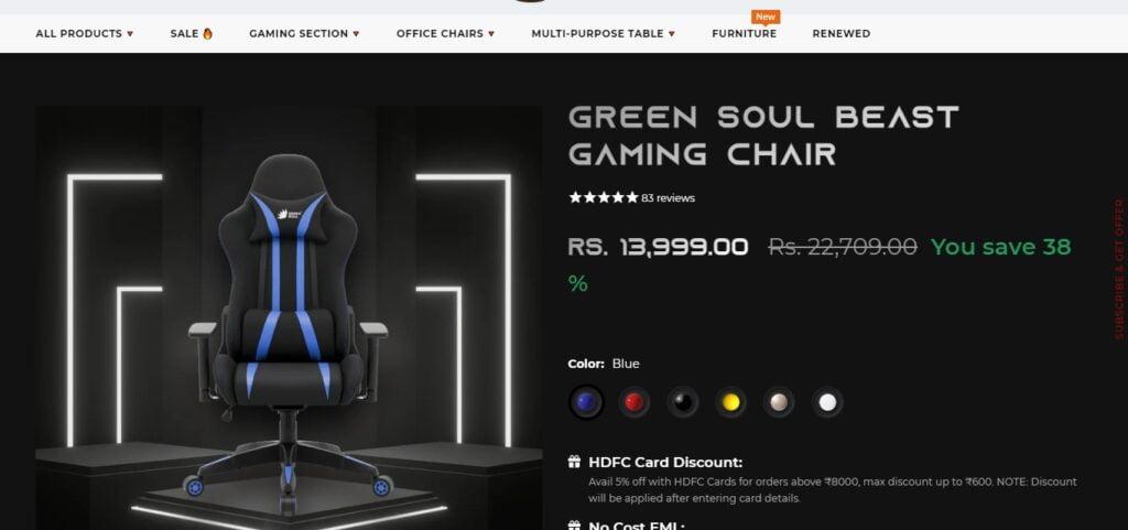Green Soul Beast Gaming Chair