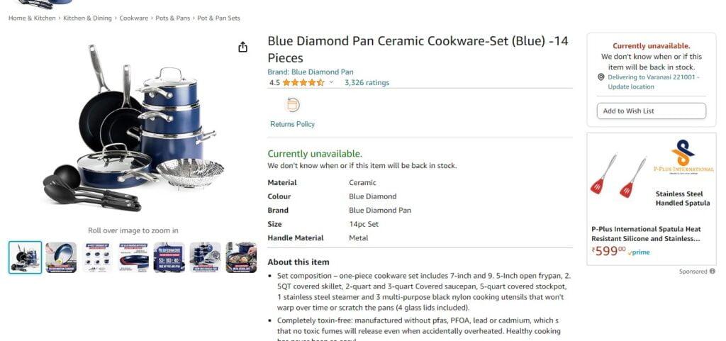 Blue Diamond Pan Ceramic Cookware-Set