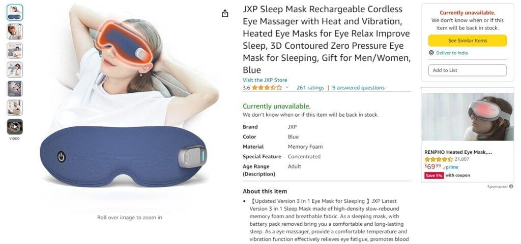 JXP 3 in 1 Sleep Mask
