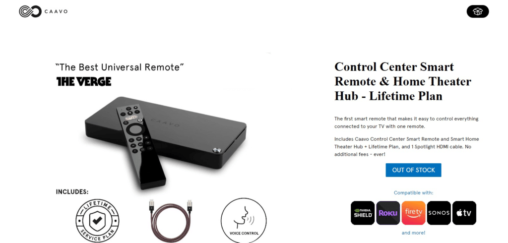 Caavo Control Center (Best Universal Remotes for Easy Multi-Device Control)