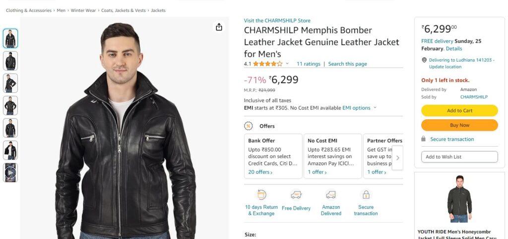 HARMSHILP Memphis Bomber Leather Jacket