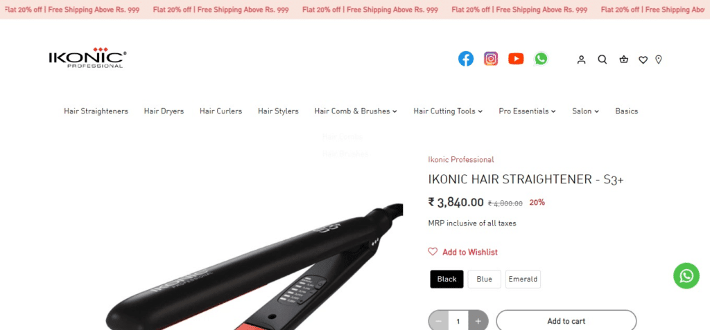 Ikonic S3+ Hair Straightener