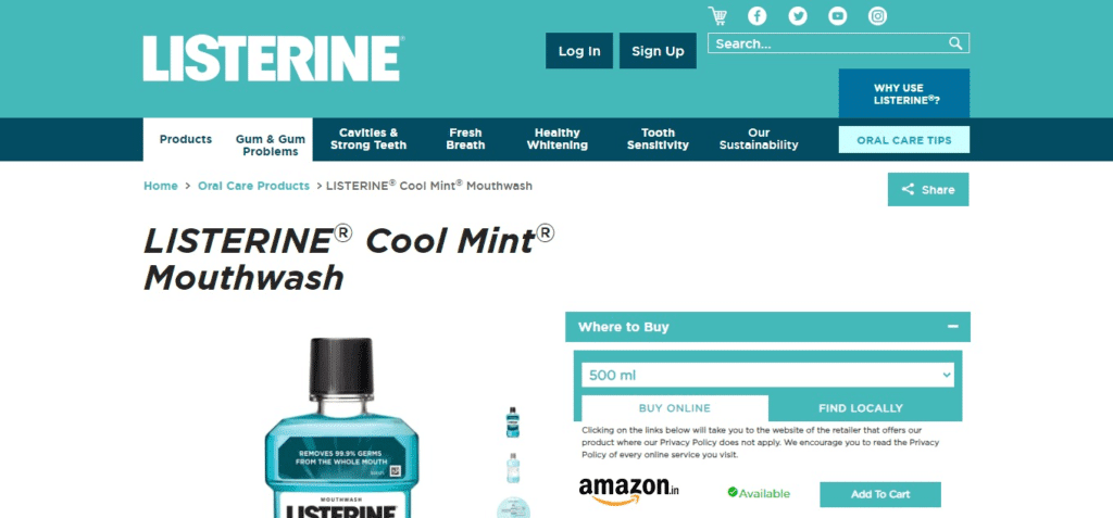 Listerine Cool Mint Mouth (Best Mouthwash for Bad Breath)