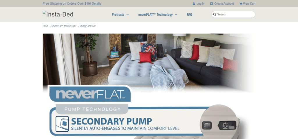 Insta-Bed Raised Air Mattress With NeverFlat Pump