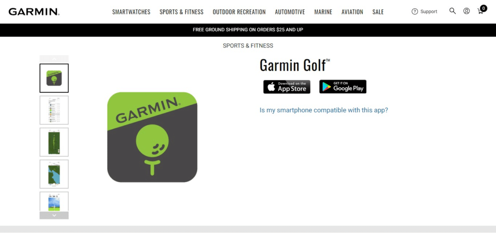 Garmin Golf app