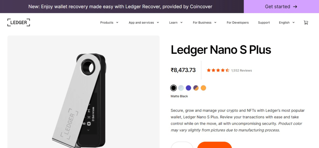 Ledger Nano S (Best cold wallet for crypto)