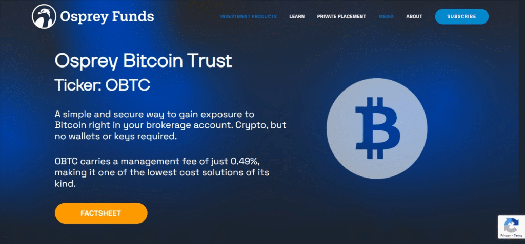 Osprey Bitcoin Trust (OBTC)