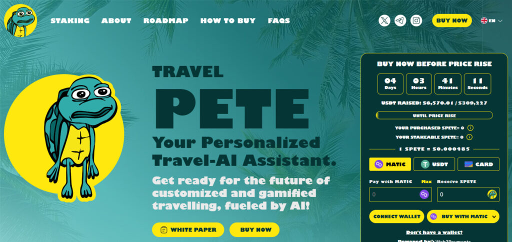 TravelPETE ($PETE) Best Meme Coin Presales