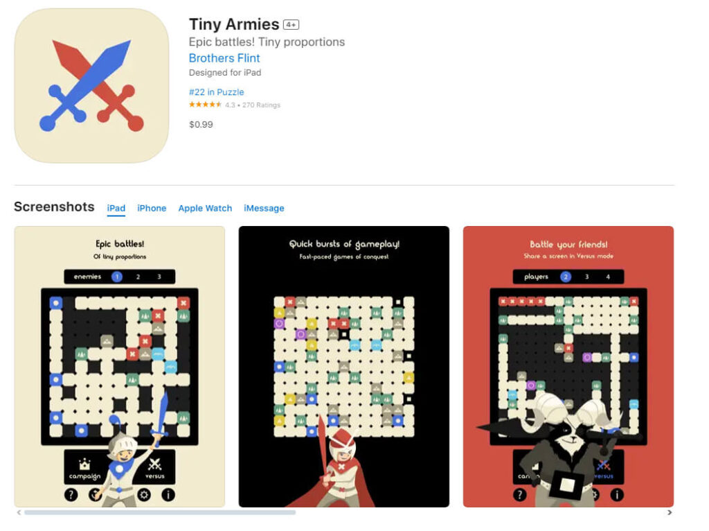 Tiny Armies Best Apple Watch Games