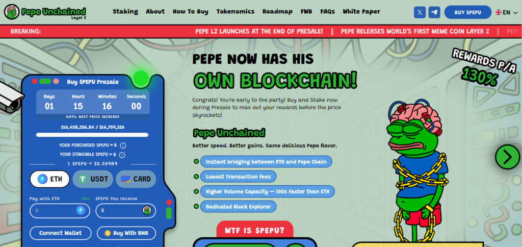 Pepe Unchained ($PEPU) Best Meme Coin Presales