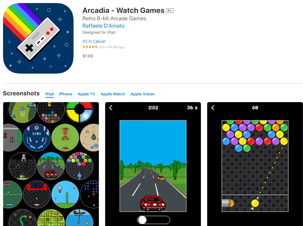 Arcadia – Arcade Watch Games Best Apple Watch Games