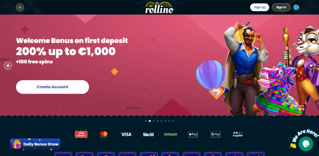 Rollino Casino Best No Deposit Bonus Casino In Ireland