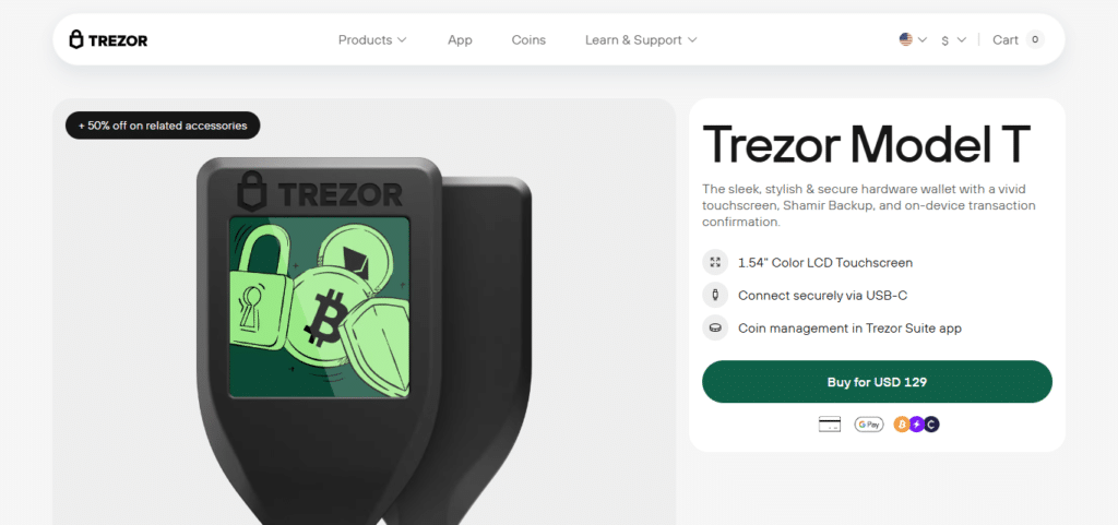 Trezor Model T Best Crypto Wallet For xmr